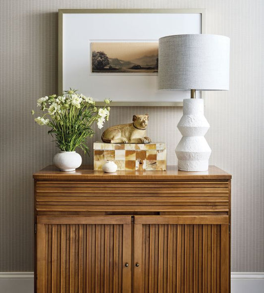 Suited Stripe Wallpaper - Beige - Thibaut - T44026 - Premier Wallcovering