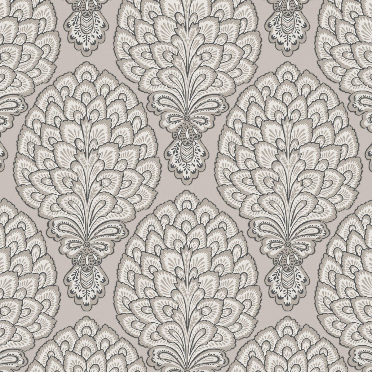 Sultan Wallpaper - Taupe - Warner House - Premier Wallcovering