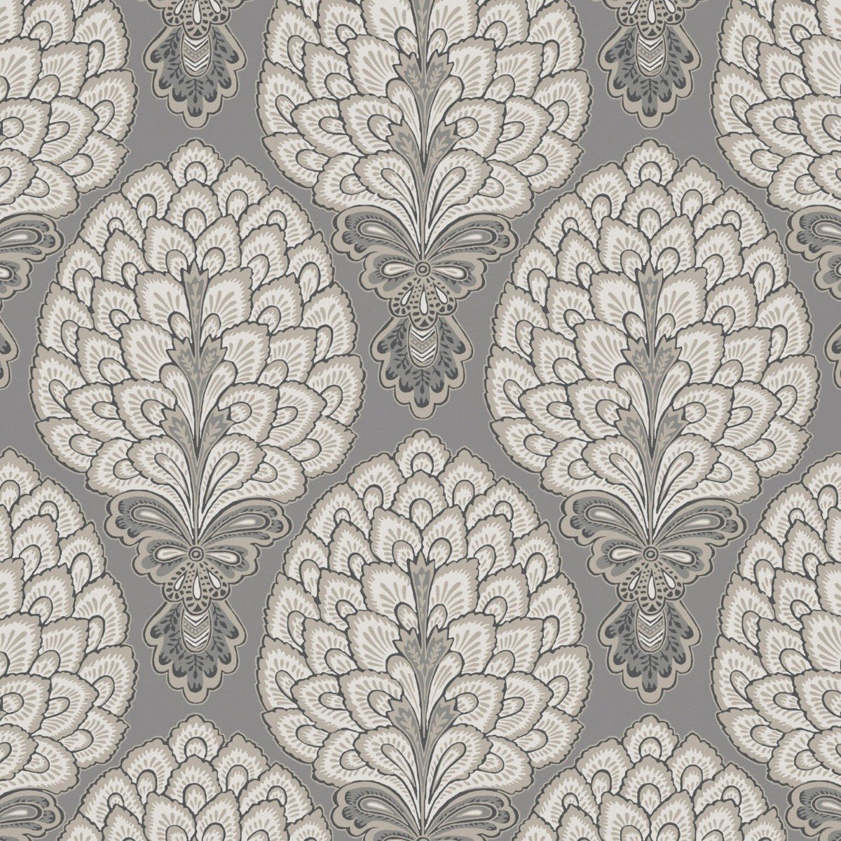 Sultan Wallpaper - Grey - Warner House - Premier Wallcovering