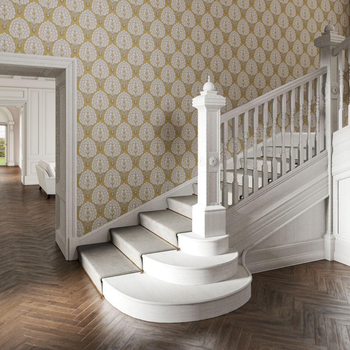 Sultan Wallpaper - Gold - Warner House - Premier Wallcovering