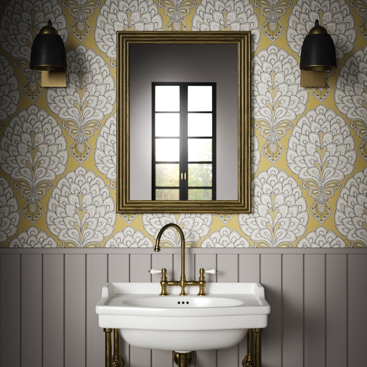 Sultan Wallpaper - Gold - Warner House - Premier Wallcovering