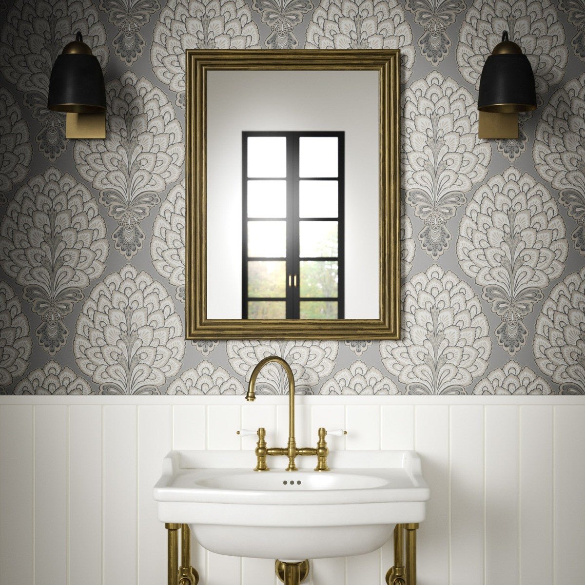 Sultan Wallpaper - Grey - Warner House - Premier Wallcovering