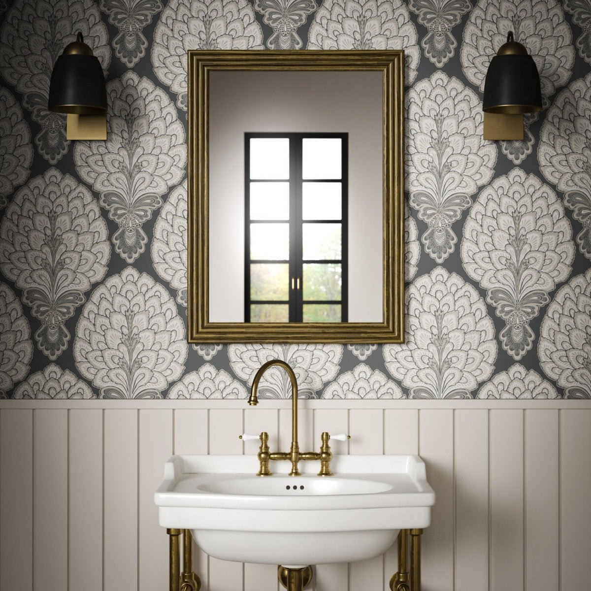 Sultan Wallpaper - Charcoal - Warner House - Premier Wallcovering