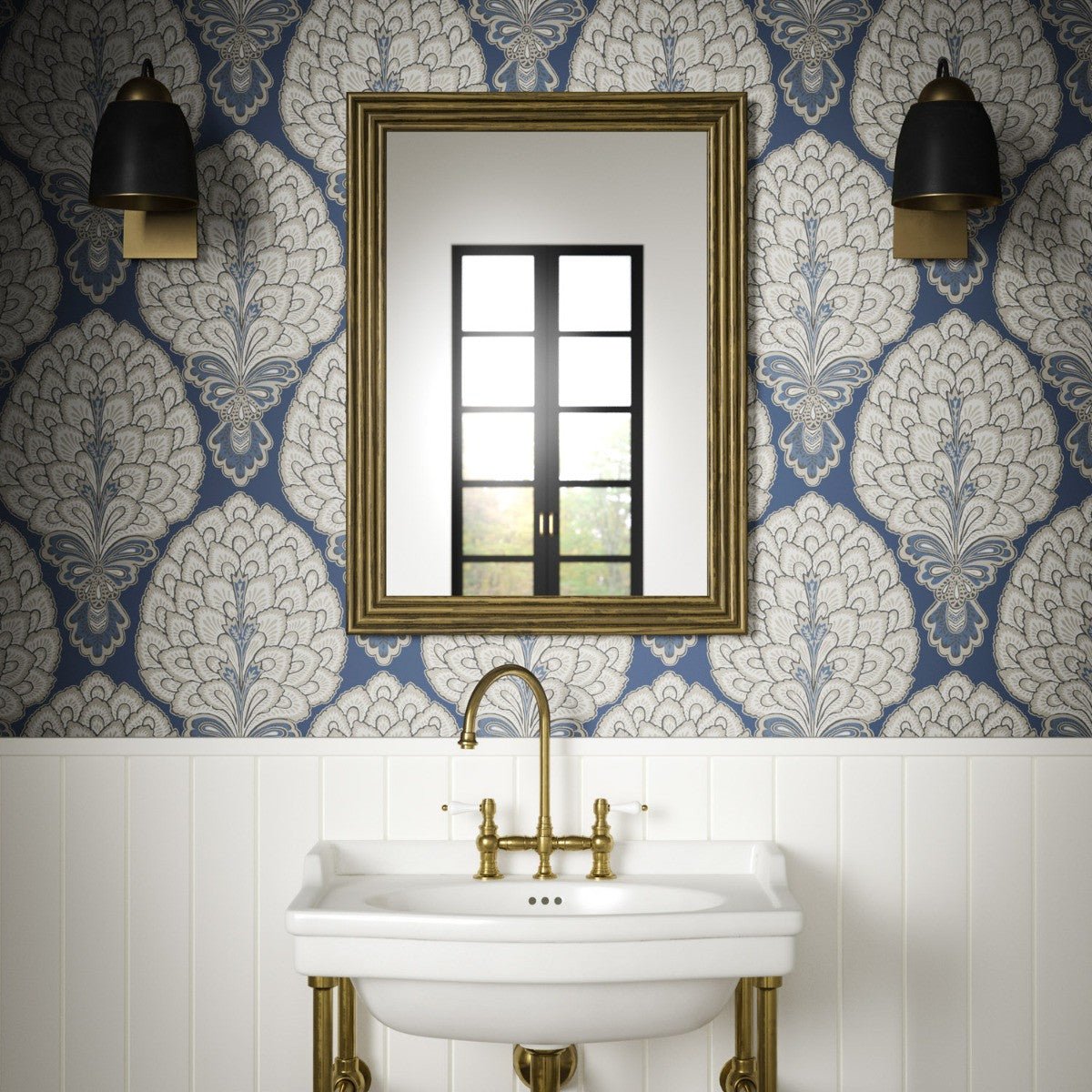 Sultan Wallpaper - Navy - Warner House - Premier Wallcovering