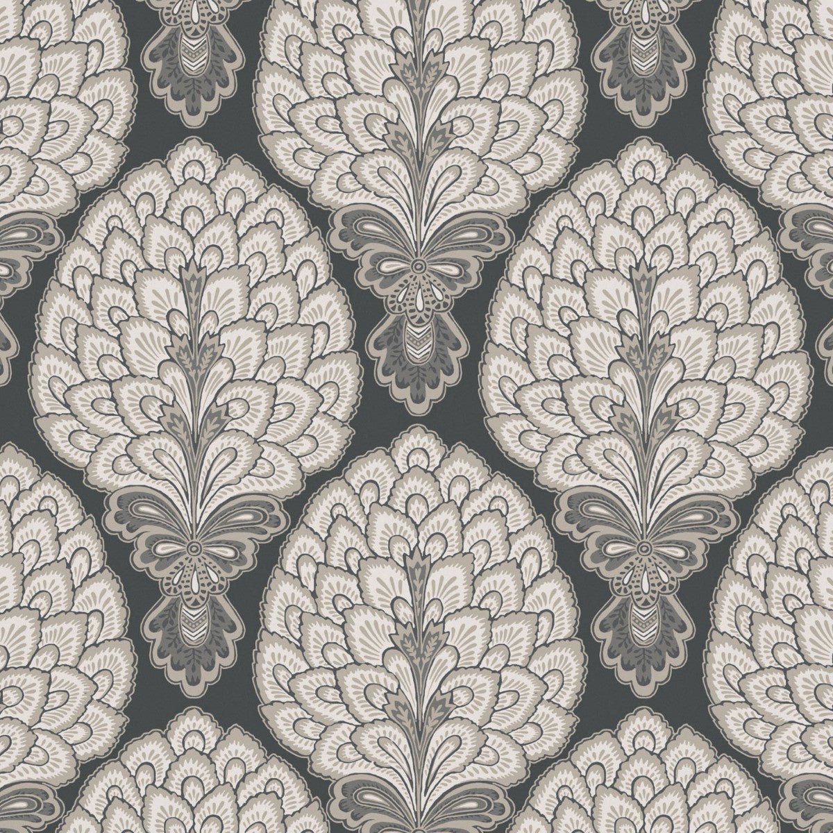 Sultan Wallpaper - Charcoal - Warner House - Premier Wallcovering