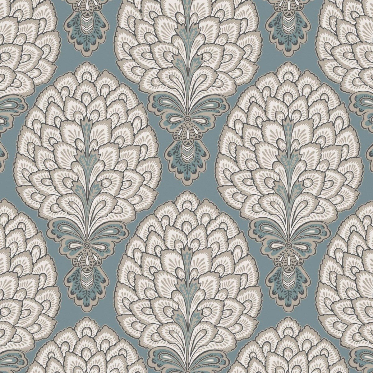 Sultan Wallpaper - Teal - Warner House - Premier Wallcovering