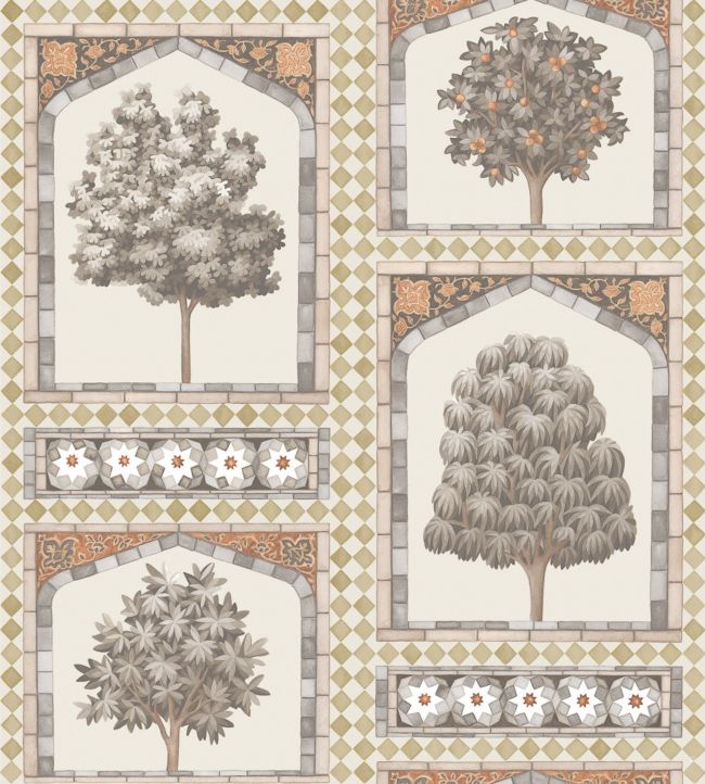Sultans Palace Wallpaper - Metallic Gold & Spice - 113/10031 - Cole & Son - Premier Wallcovering
