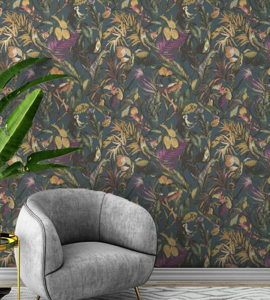 Sumatra Wallpaper - Peacock Blue - Arley House - SUMATRA2 - Premier Wallcovering