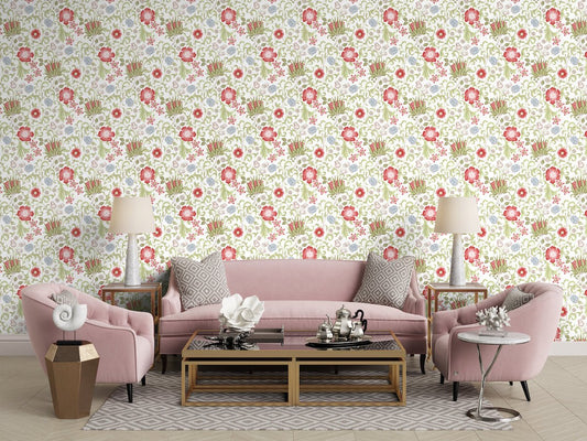 Morris Collections - 1096 - Summer Field Wallpaper - Linen Cream - Premier Wallcovering