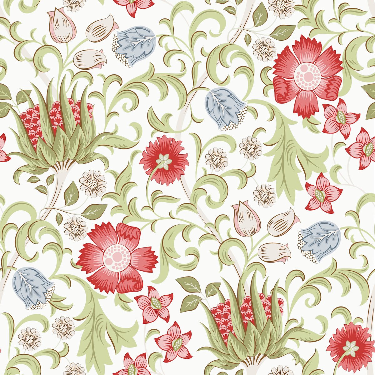 Morris Collections - 1096 - Summer Field Wallpaper - Linen Cream - Premier Wallcovering