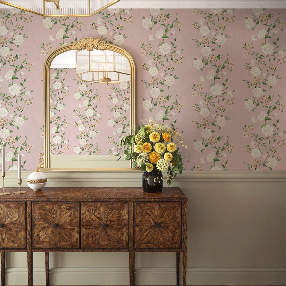 Summer in Peony Park Wallpaper - Blush Pink - LAN100387 - Lucie Annabel - Premier Wallcovering