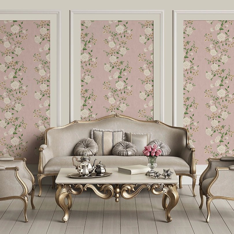 Summer in Peony Park Wallpaper - Blush Pink - LAN100387 - Lucie Annabel - Premier Wallcovering