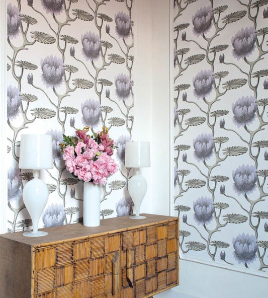Summer Lily Wallpaper - Print Room Blue on Chalk - 95/4022 - Cole & Son - Premier Wallcovering