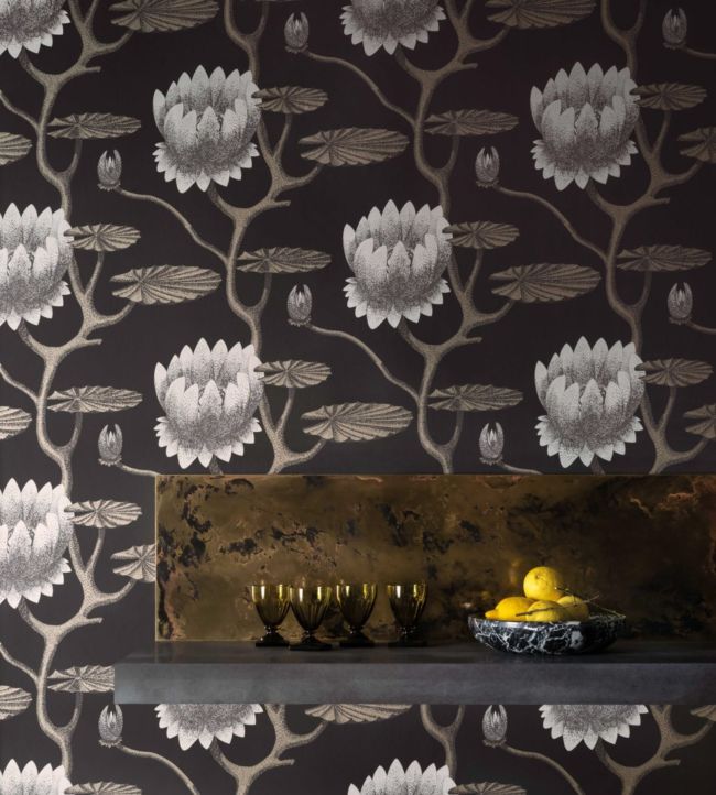 Summer Lily Wallpaper - Hyacinth Blue & Seafoam on Stone - 95/4024 - Cole & Son - Premier Wallcovering