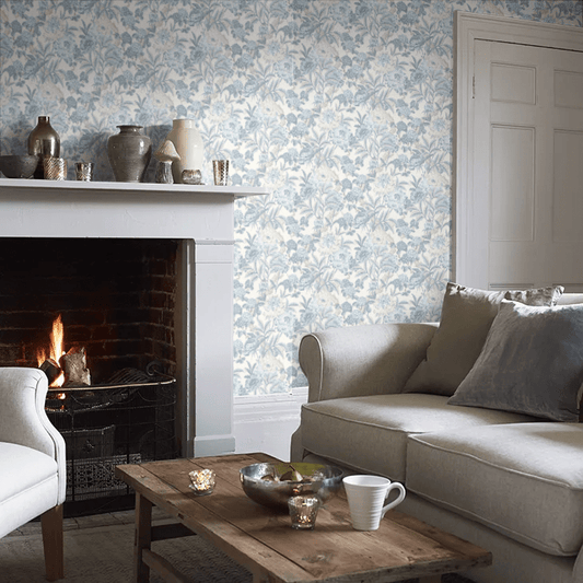 Summer Peony Wallpaper - Blue - GP & J Baker - BW45095/1 - Premier Wallcovering