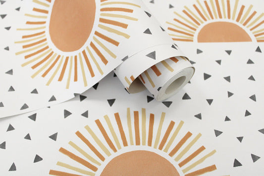 Sunbeam Wallpaper - White/Orange - Holden Décor - 13320 - Premier Wallcovering