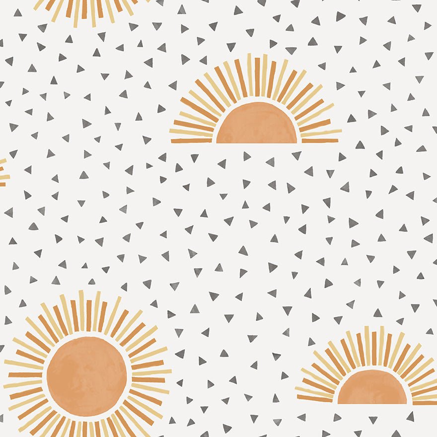 Sunbeam Wallpaper - White/Orange - Holden Décor - 13320 - Premier Wallcovering