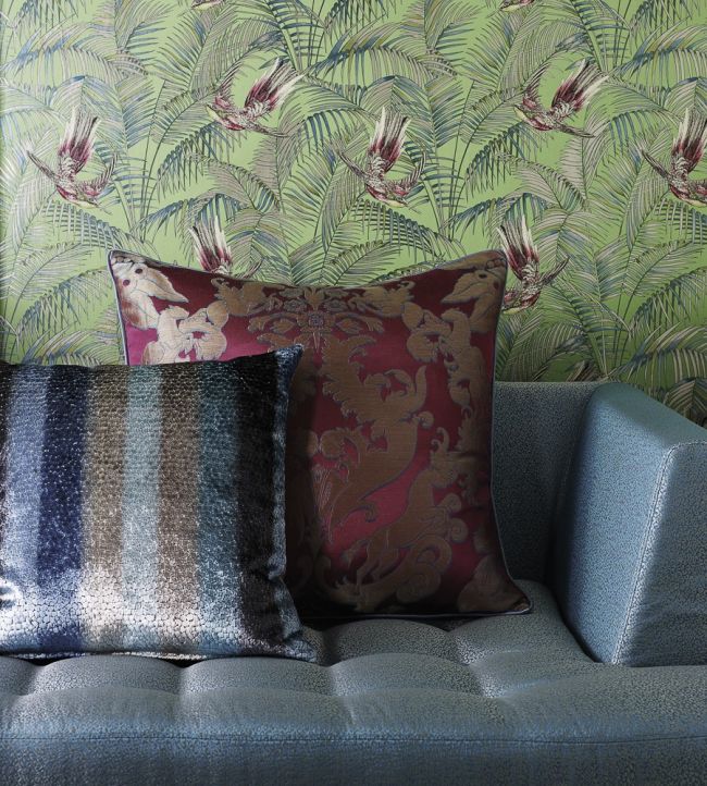 Sunbird Wallpaper - Metallic Blue - Matthew Williamson - W6543-01 - Premier Wallcovering