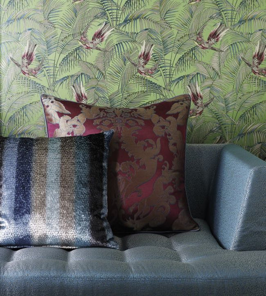 Sunbird Wallpaper - Metallic Blue - Matthew Williamson - W6543-01 - Premier Wallcovering