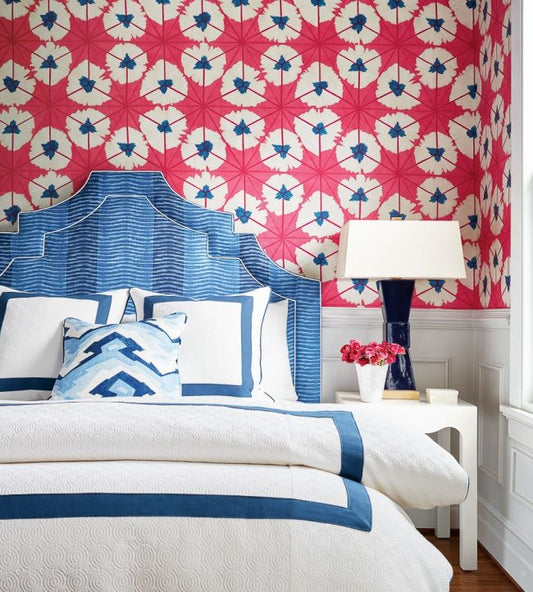 Sunburst Wallpaper - Pink & Blue - Thibaut - T13087 - Premier Wallcovering