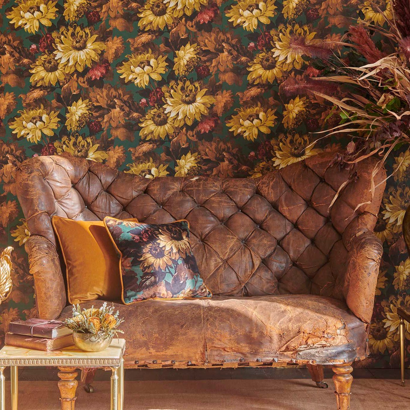 Sunforest Wallpaper - Sage/Russet - Clarke & Clarke - W0162/04 - Premier Wallcovering