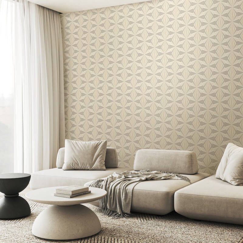 Sunray Diamond Wallpaper - Warm Grey - Hoopla Walls - HWA1056W - Premier Wallcovering