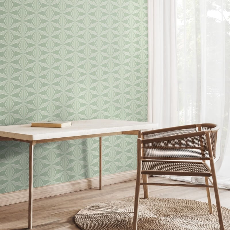 Sunray Diamond Wallpaper - Mint Green - Hoopla Walls - HWA1051W - Premier Wallcovering