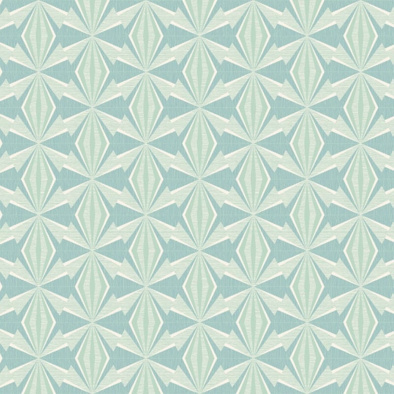 Sunray Diamond Wallpaper - Teal Blue - Hoopla Walls - HWA1052W - Premier Wallcovering