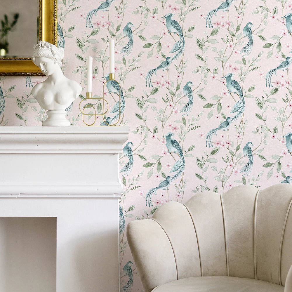 Sunrise Serenade Wallpaper - Tan and Sage - LAN100395 - Lucie Annabel - Premier Wallcovering