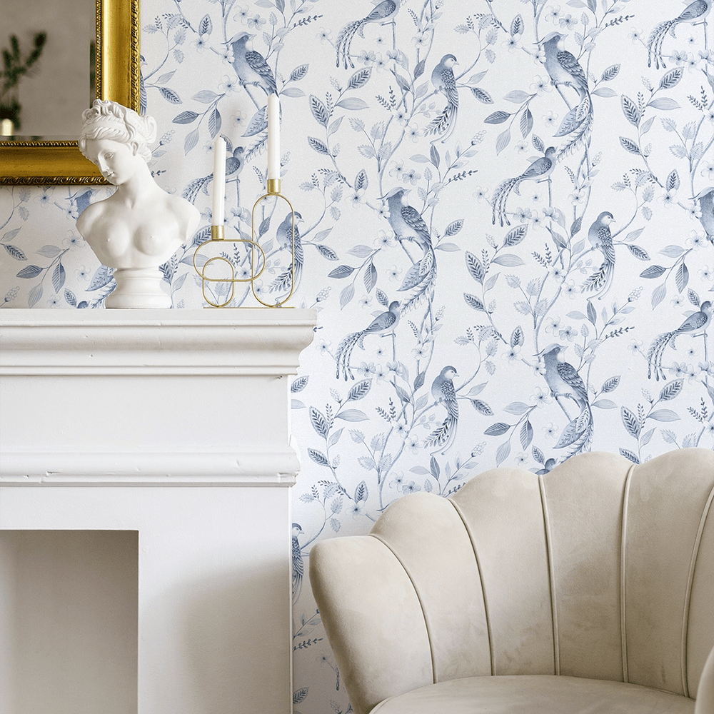 Sunrise Serenade Wallpaper - Shades of Blue - LAN100394 - Lucie Annabel - Premier Wallcovering