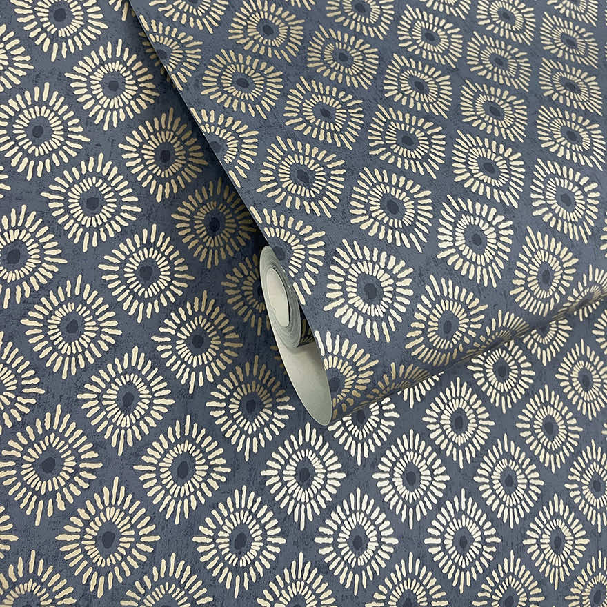 Sunstone Wallpaper - Navy - Holden Décor - 91872 - Premier Wallcovering