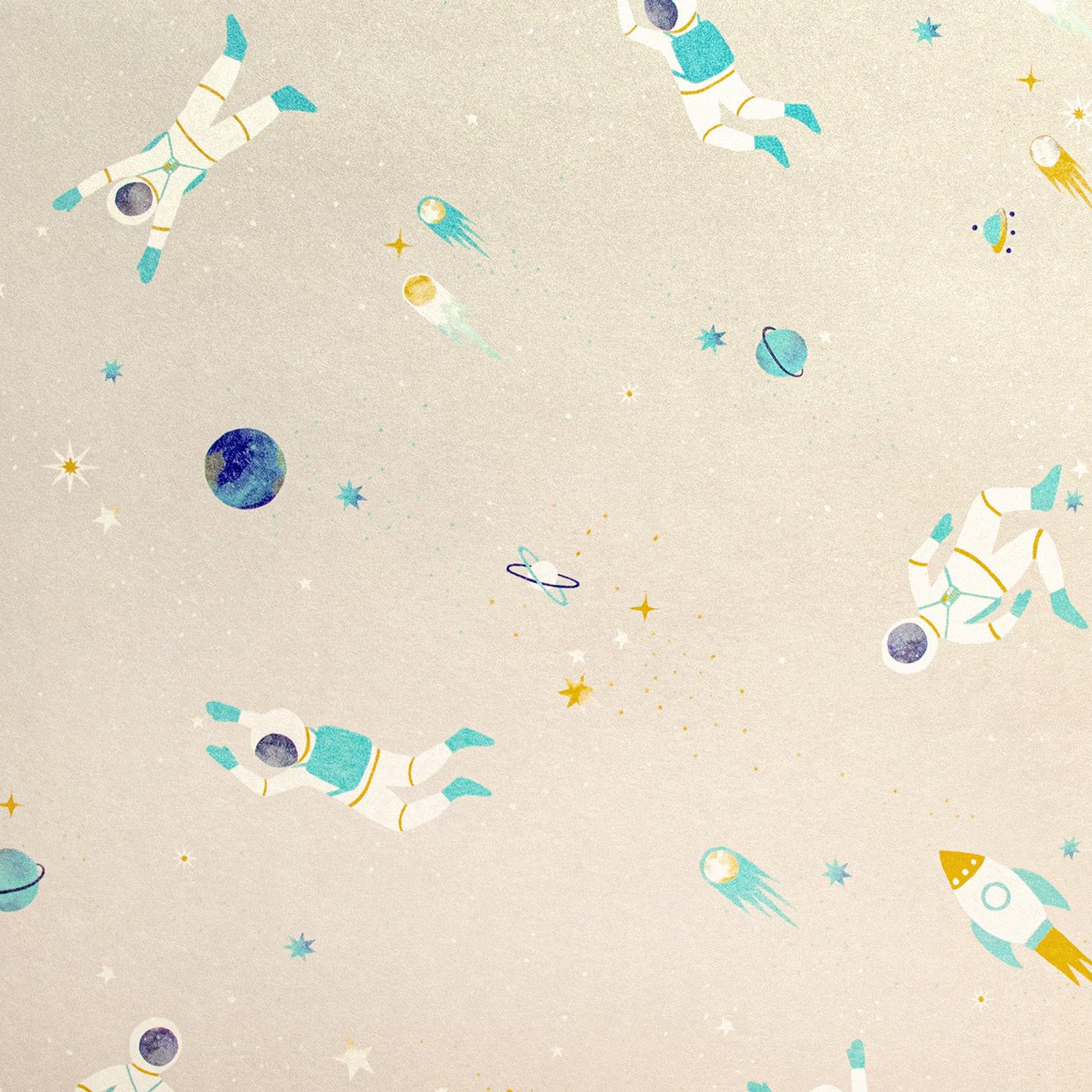 Super Space Great Kids Wallpaper - Dark Beige - Hohenberger - 26831 - Premier Wallcovering