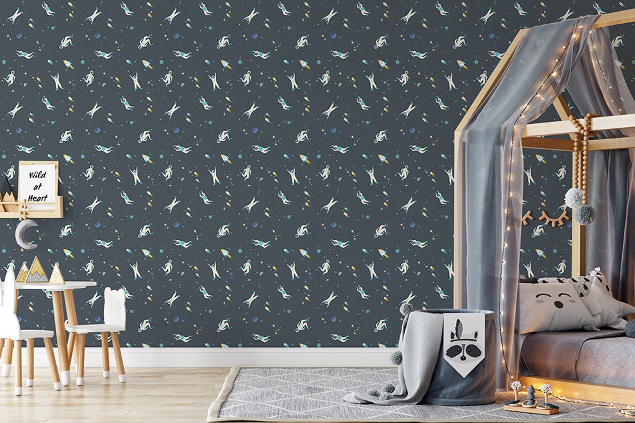 Super Space Great Kids Wallpaper - Space Blue - Hohenberger - 26833 - Premier Wallcovering