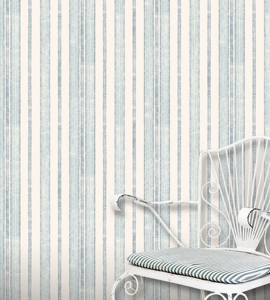 Surat Stripe Wallpaper - Indigo/blue - Madeaux - W2700 - 01 - Premier Wallcovering