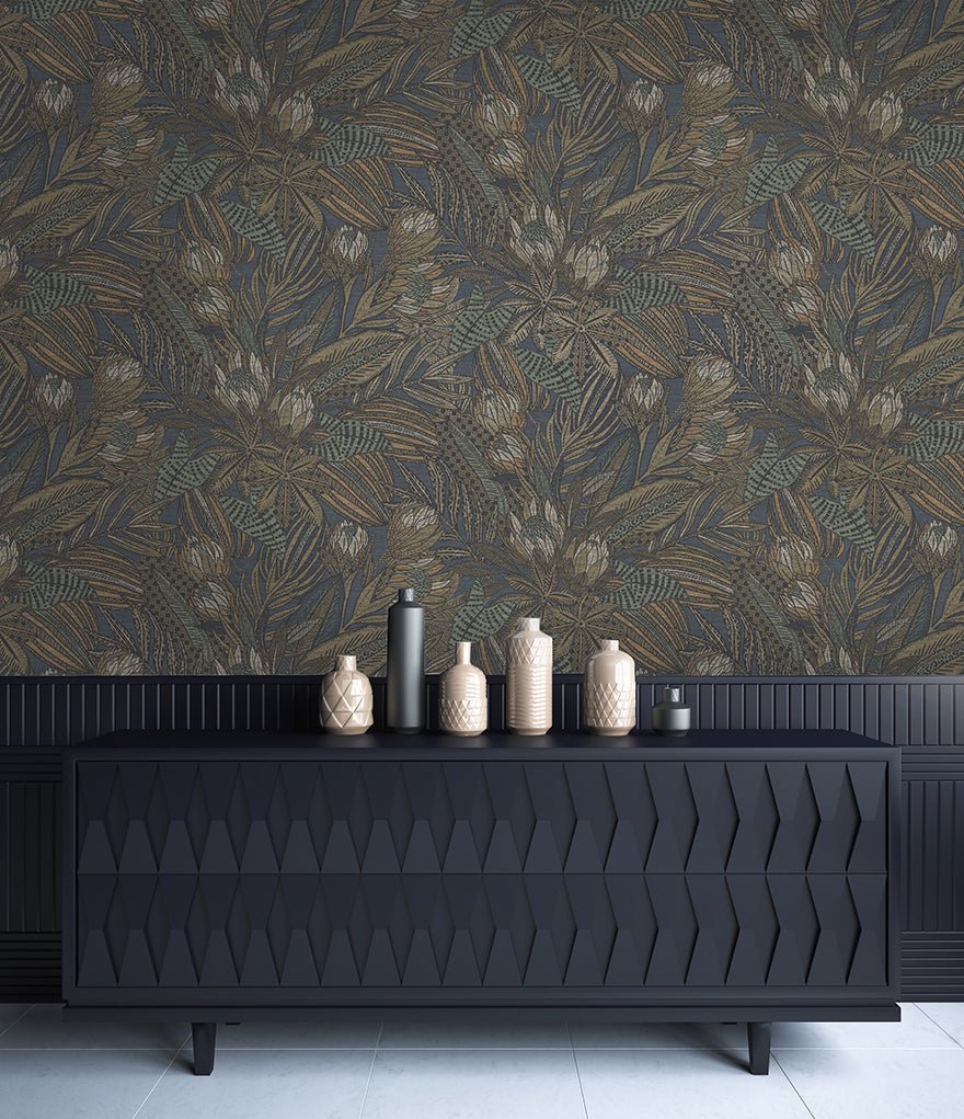 Susara Wallpaper - Navy - Holden Décor - 65823 - Premier Wallcovering