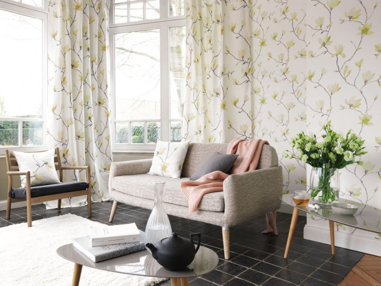 Suzhou Florescence Wallpaper - Green - Casadeco - 82367207 - Premier Wallcovering