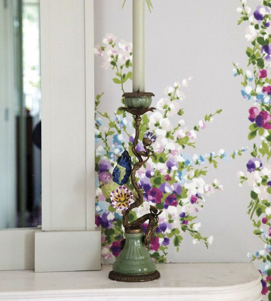 Suzhou Wallpaper - Brown/Coral/Pink - Nina Campbell - NCW4184 - 02 - Premier Wallcovering