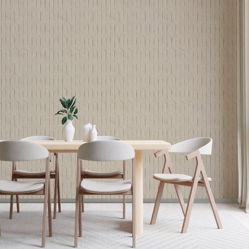 Sveg Geometric Wallpaper - Taupe - Grandeco - A65002 - Premier Wallcovering