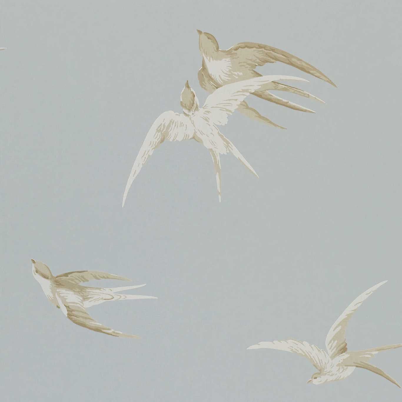Swallows Wallpaper - Silver - DVIWSW104 - Sanderson - Premier Wallcovering