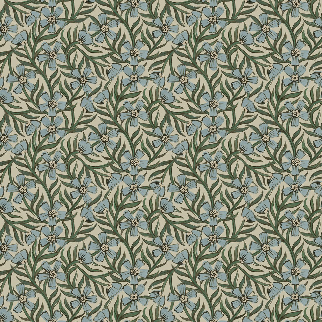 Sweet India Wallpaper - Sky - Summer Gray - Premier Wallcovering