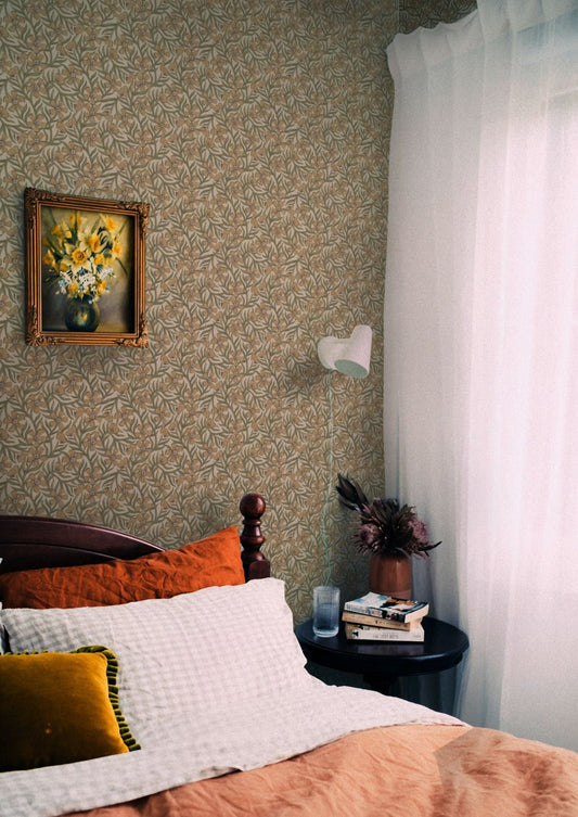 Sweet India Wallpaper - Beige - Summer Gray - Premier Wallcovering