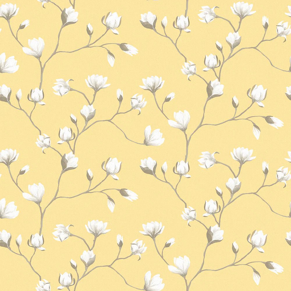 Sweet Magnolia Wallpaper - Lemon Meringue - LAN100053 - Lucie Annabel - Premier Wallcovering