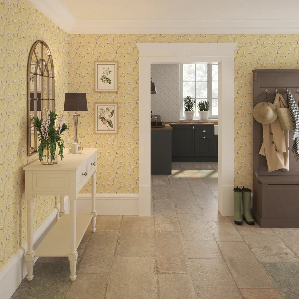 Sweet Magnolia Wallpaper - Lemon Meringue - LAN100053 - Lucie Annabel - Premier Wallcovering