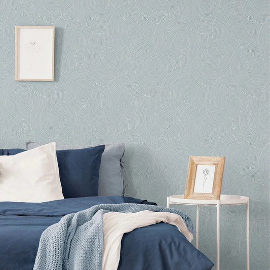 Swirl Geo Wallpaper - Light Blue - NextWall - NW56702 - Premier Wallcovering