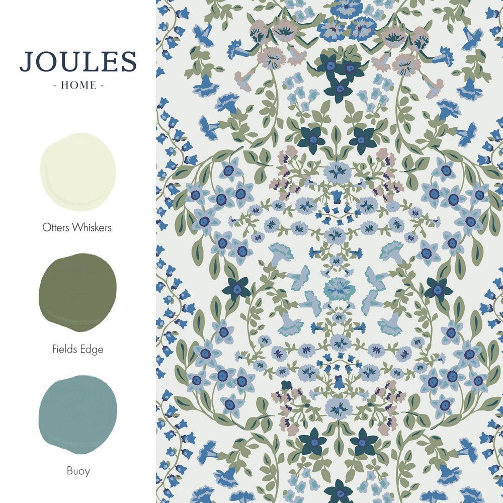 Symmetrical Trellis Ditsy Wallpaper - Cream - Joules - 120883 - Premier Wallcovering