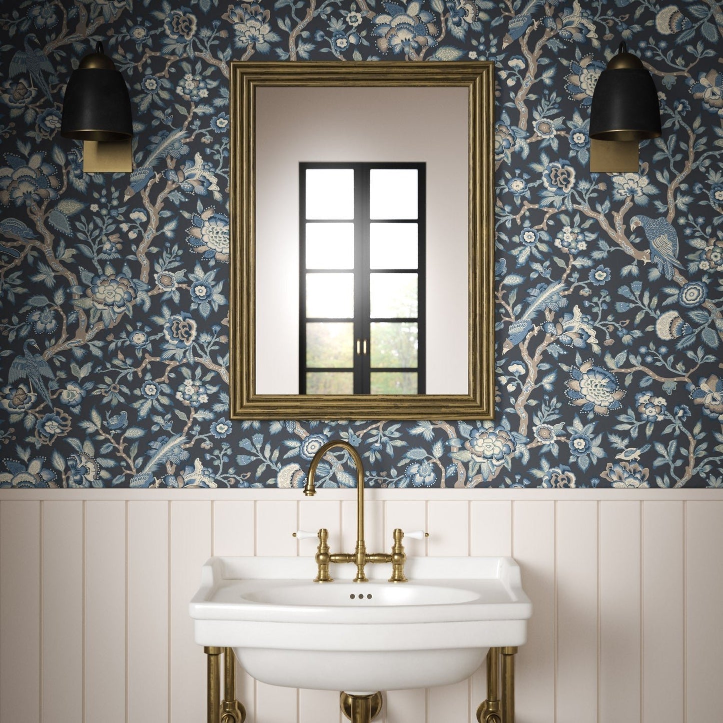 Tabley Wallpaper - Midnight - Warner House - Premier Wallcovering