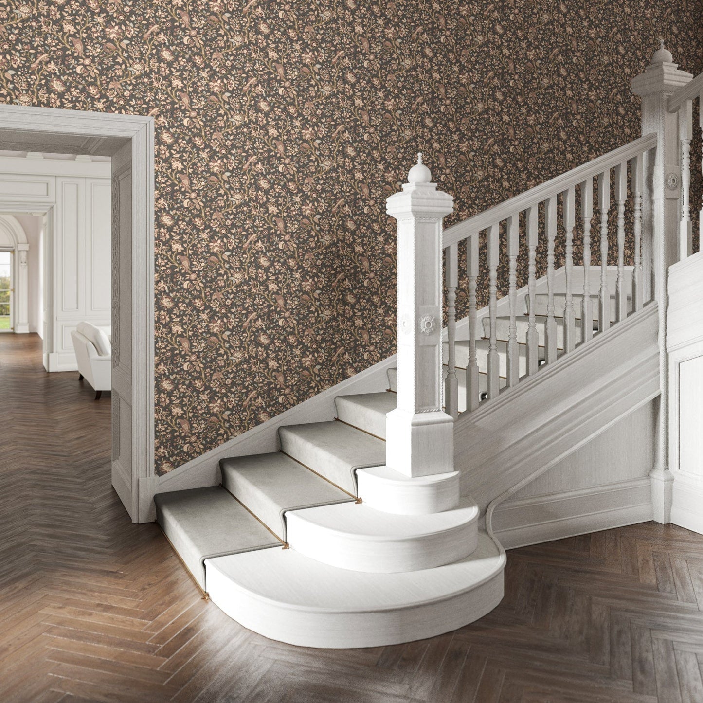 Tabley Wallpaper - Natural - Warner House - Premier Wallcovering