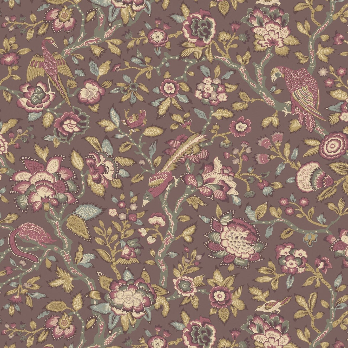 Tabley Wallpaper - Mulberry - Warner House - Premier Wallcovering