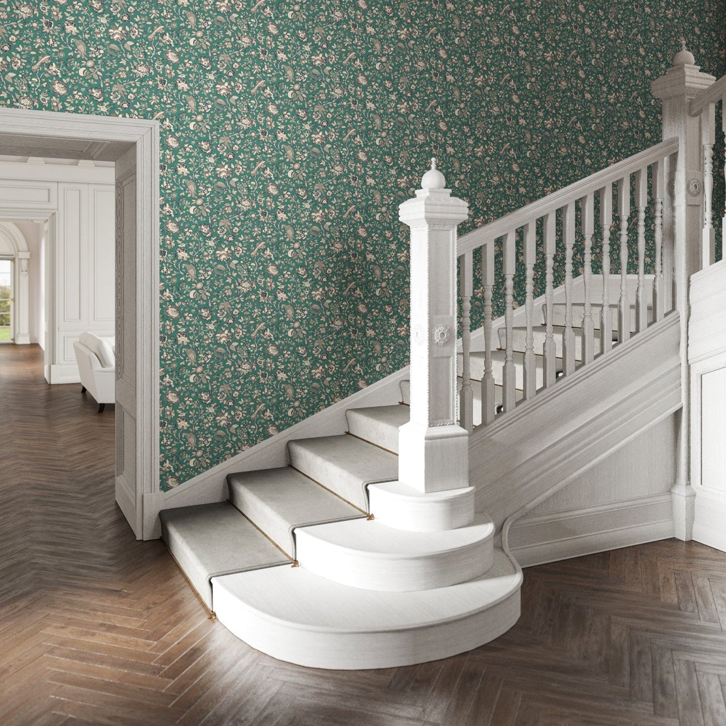 Tabley Wallpaper - Jade - Warner House - Premier Wallcovering