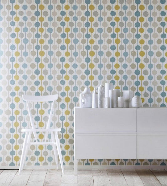 Taimi Wallpaper - Seaglass / Chalk / Honey - NFIK111126 - Scion - Premier Wallcovering